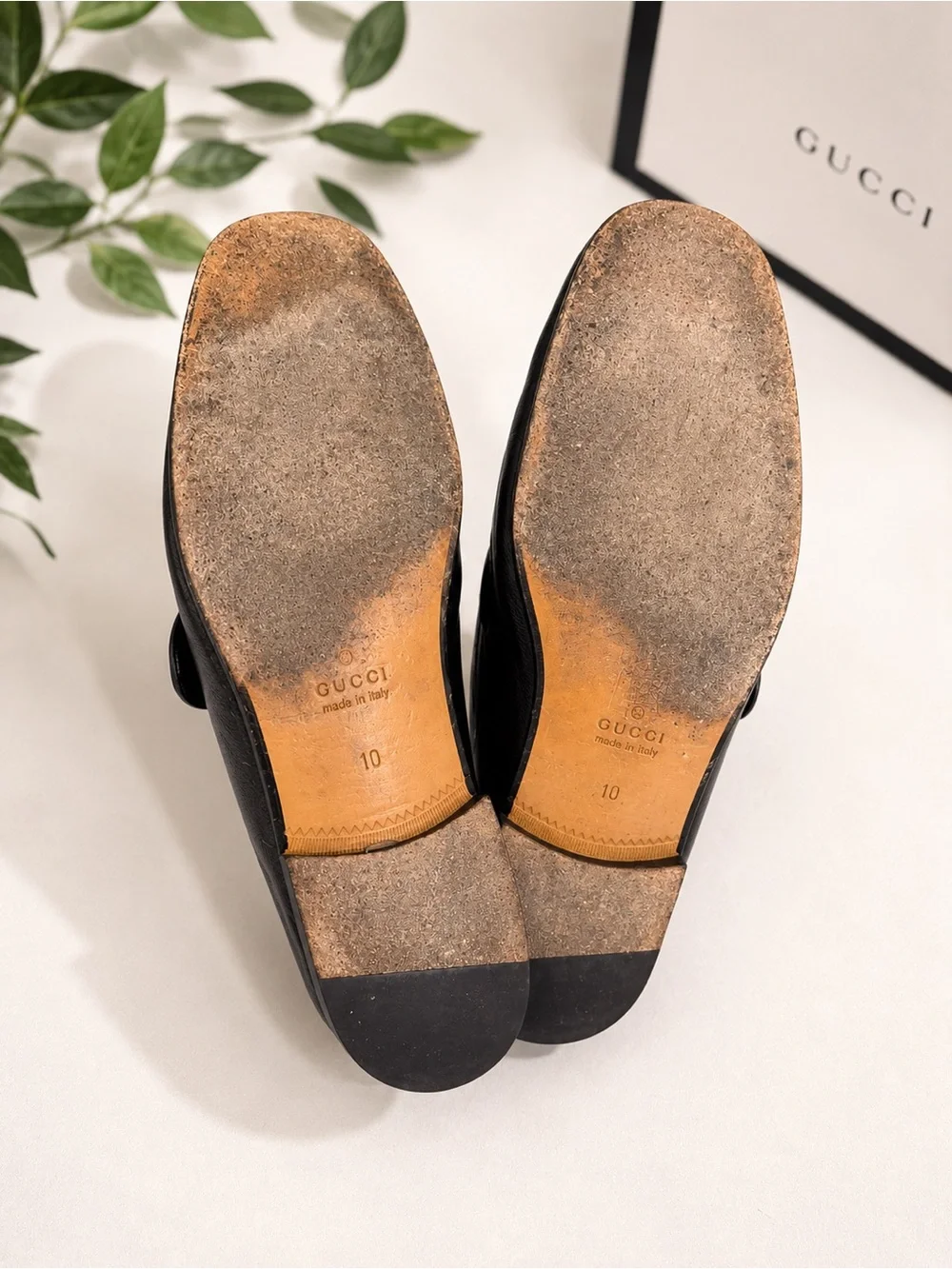 Gucci Princetown Horsebit Leather Mule Slides Black Men’s Size 10 Stripe Italy